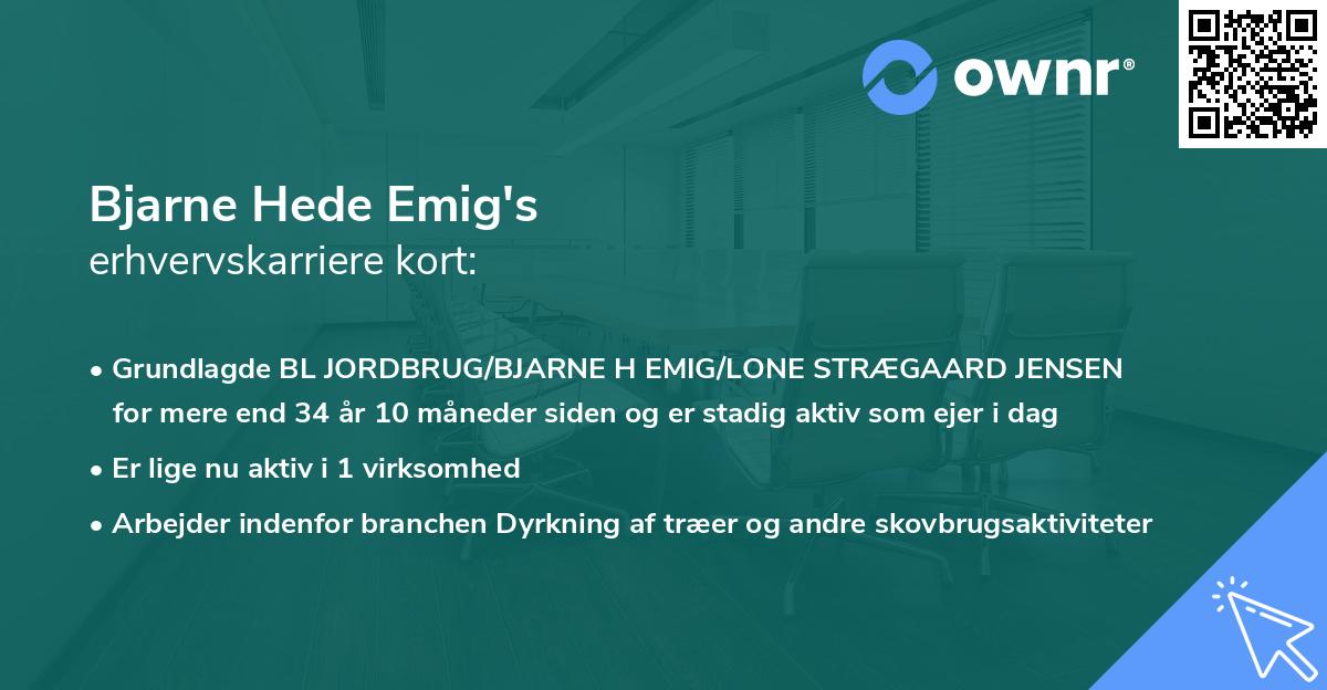 Bjarne Hede Emig's erhvervskarriere kort