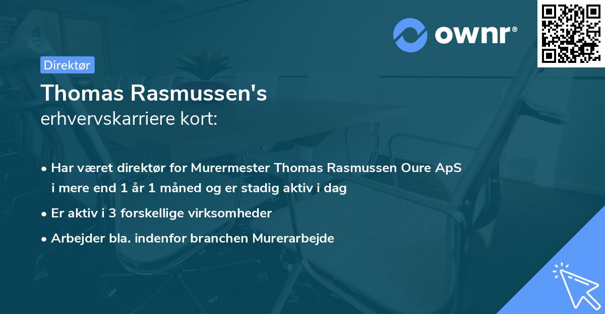 Thomas Rasmussen's erhvervskarriere kort