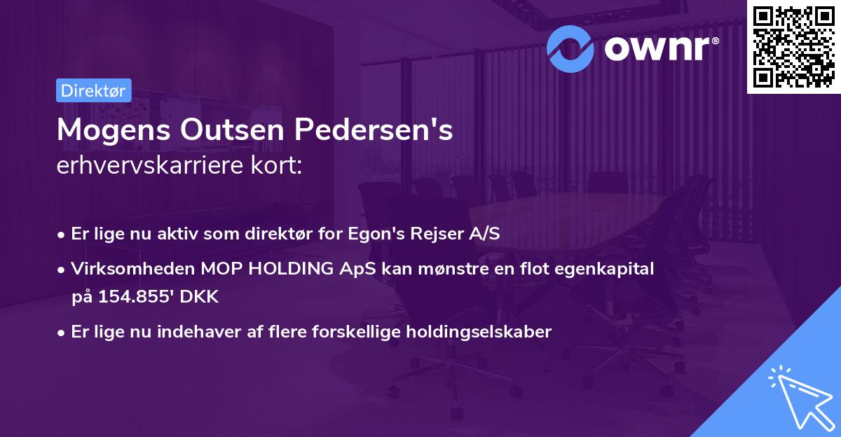 Mogens Outsen Pedersen's erhvervskarriere kort