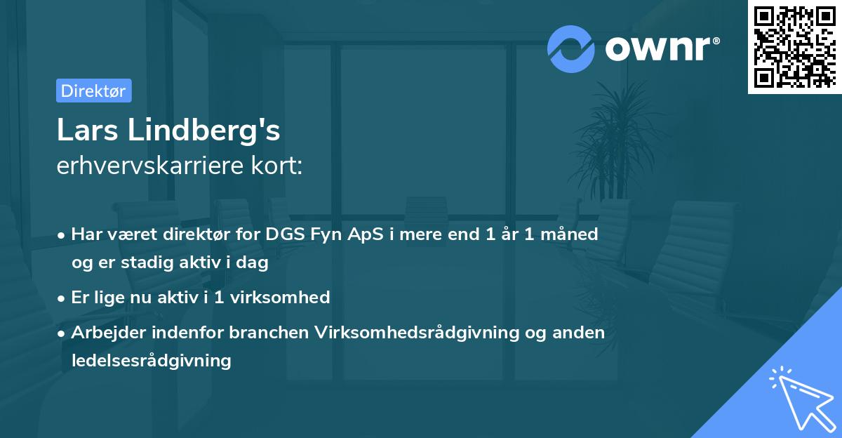 Lars Lindberg's erhvervskarriere kort