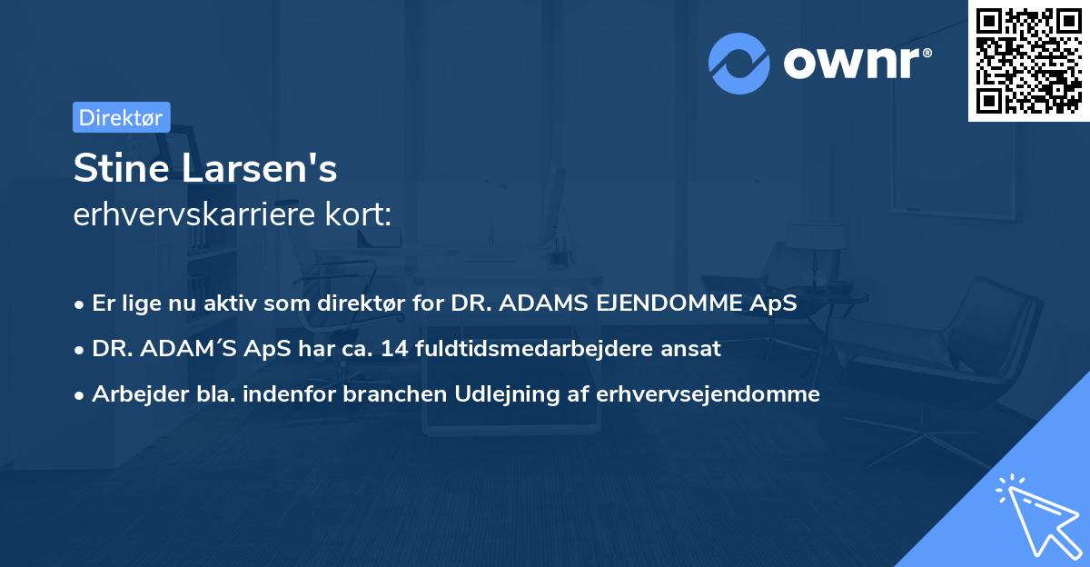 Stine Larsen's erhvervskarriere kort