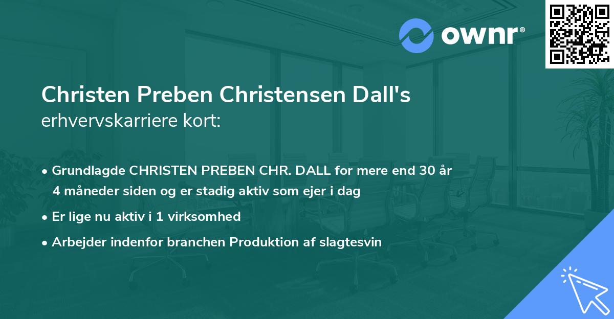 Christen Preben Christensen Dall's erhvervskarriere kort