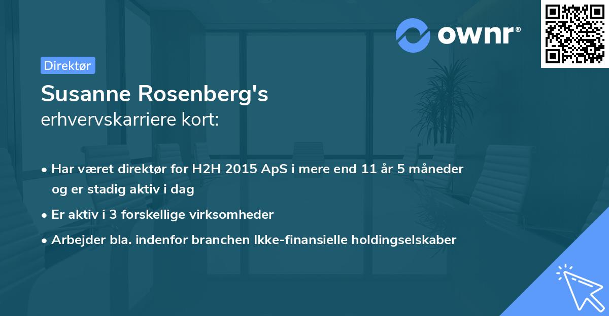 Susanne Rosenberg's erhvervskarriere kort