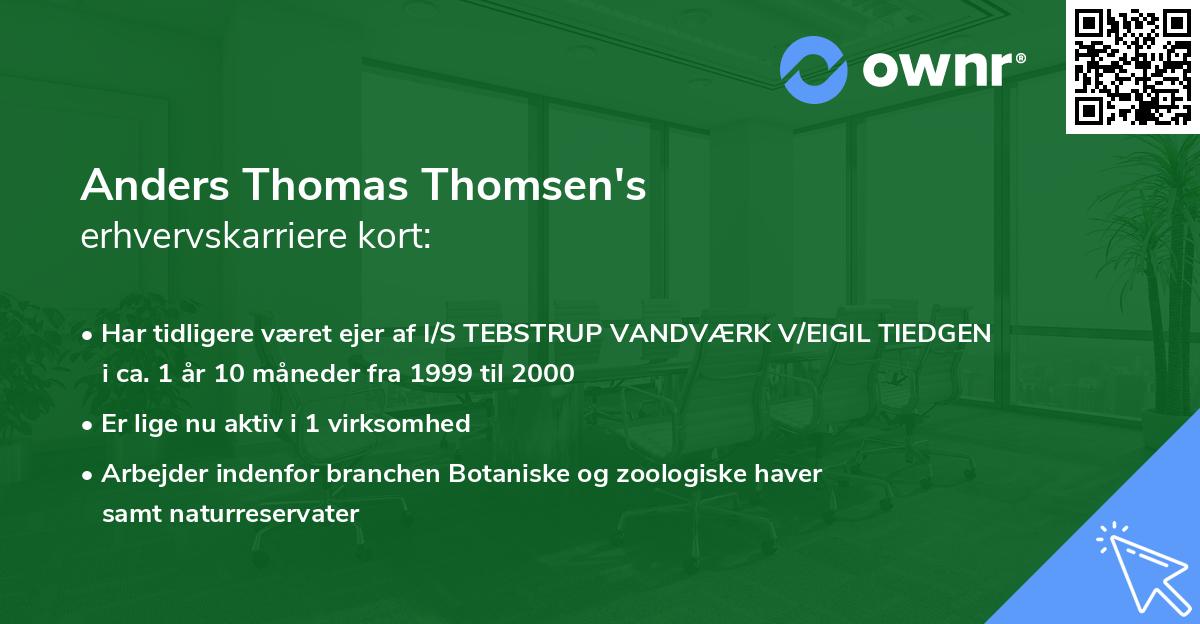 Anders Thomas Thomsen's erhvervskarriere kort