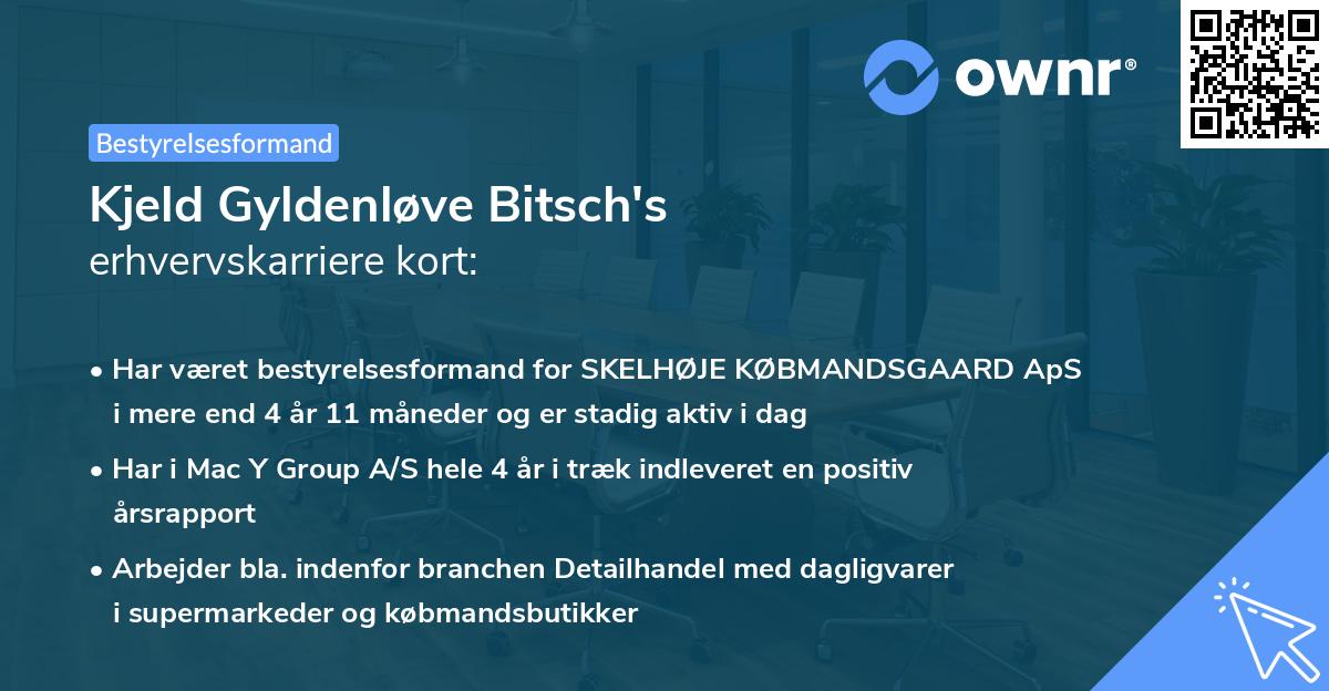 Kjeld Gyldenløve Bitsch's erhvervskarriere kort