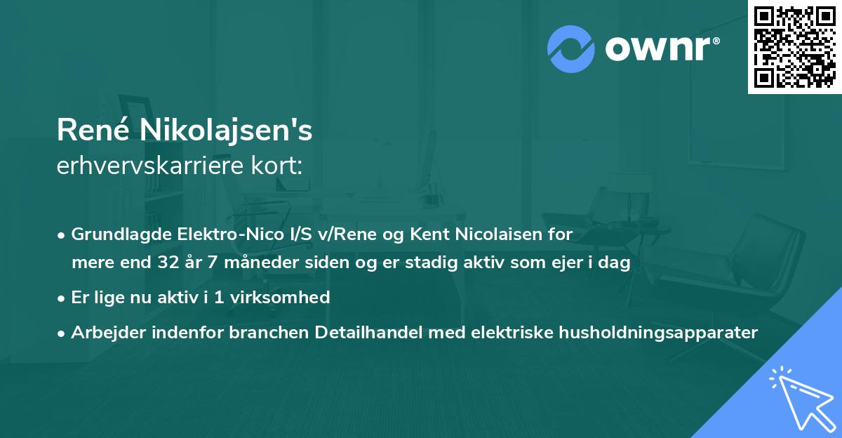 René Nikolajsen's erhvervskarriere kort
