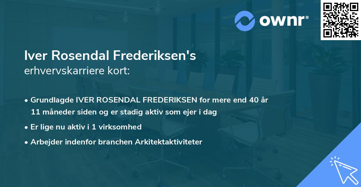 Iver Rosendal Frederiksen's erhvervskarriere kort