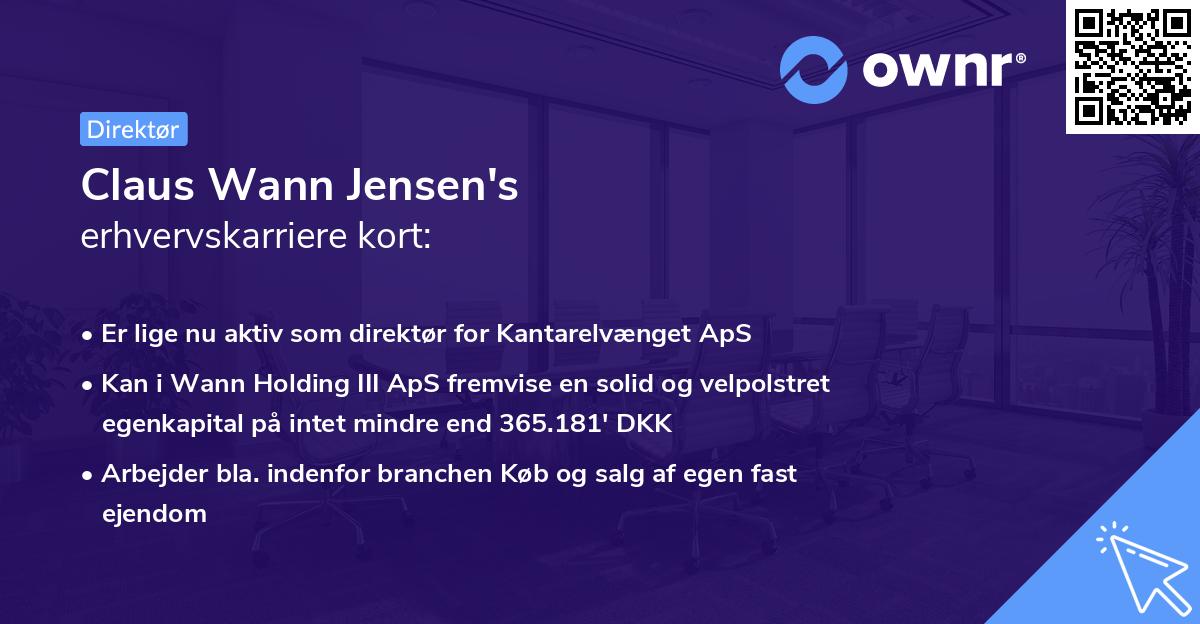 Claus Wann Jensen's erhvervskarriere kort