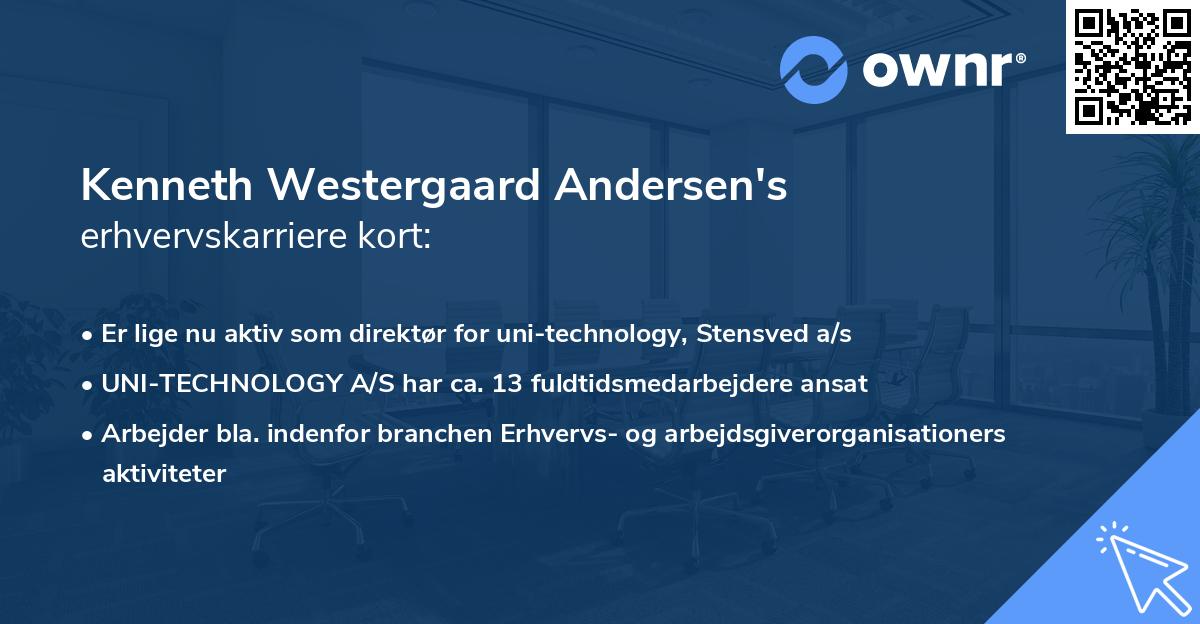 Kenneth Westergaard Andersen's erhvervskarriere kort
