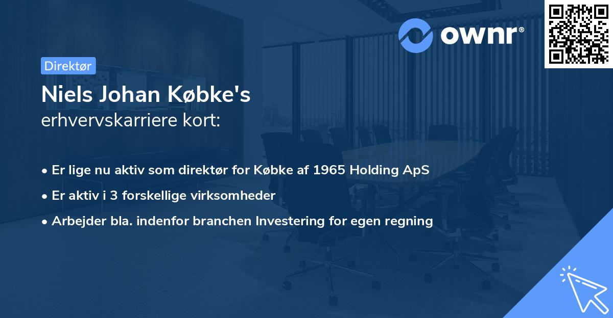Niels Johan Købke's erhvervskarriere kort