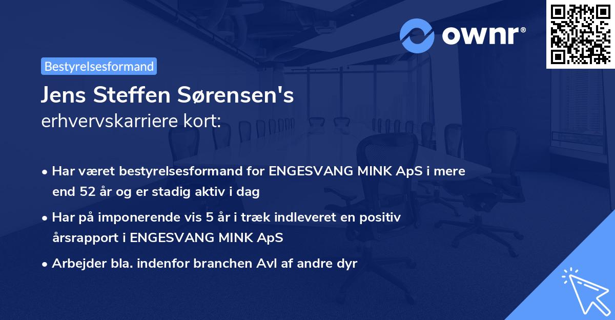 Jens Steffen Sørensen's erhvervskarriere kort
