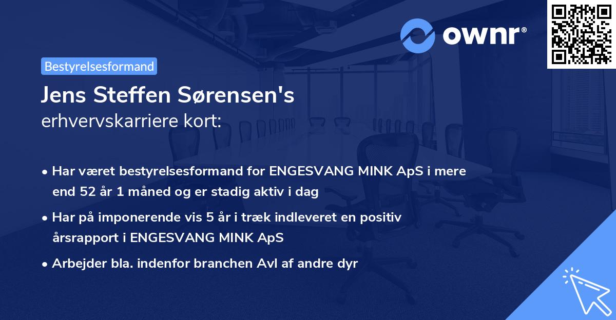 Jens Steffen Sørensen's erhvervskarriere kort