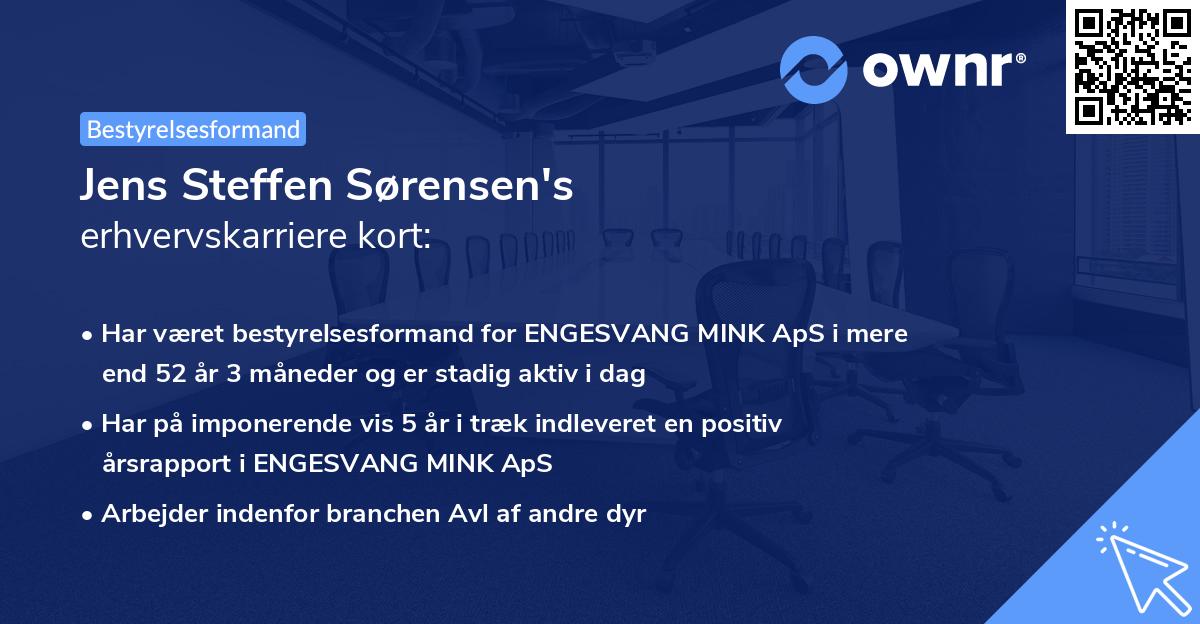 Jens Steffen Sørensen's erhvervskarriere kort