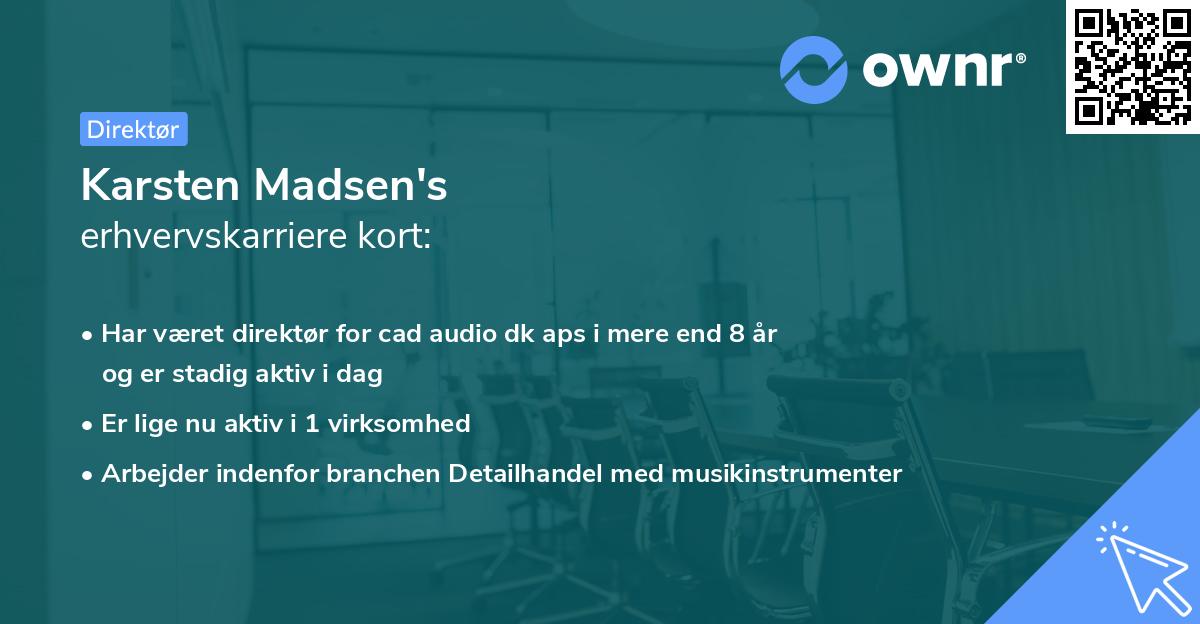 Karsten Madsen's erhvervskarriere kort