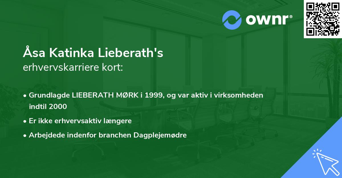Åsa Katinka Lieberath's erhvervskarriere kort