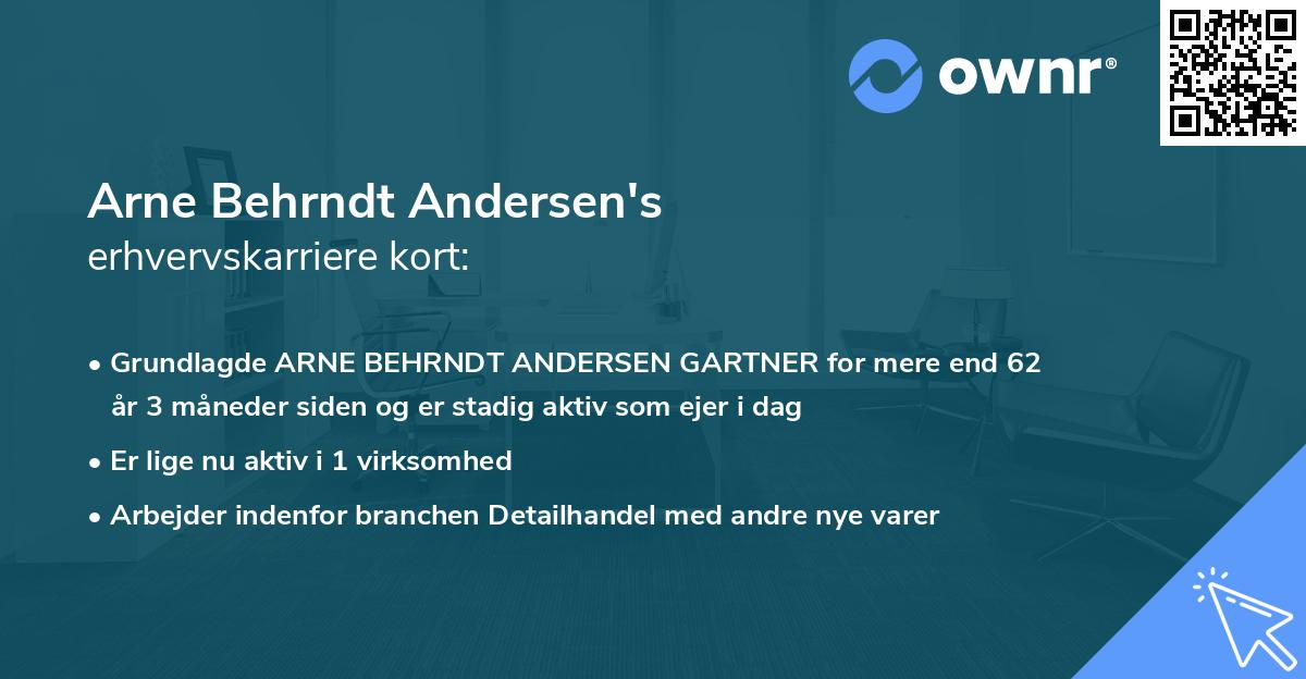 Arne Behrndt Andersen's erhvervskarriere kort