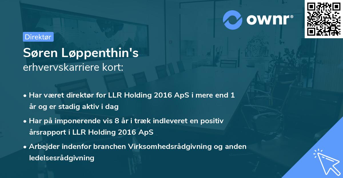Søren Løppenthin's erhvervskarriere kort