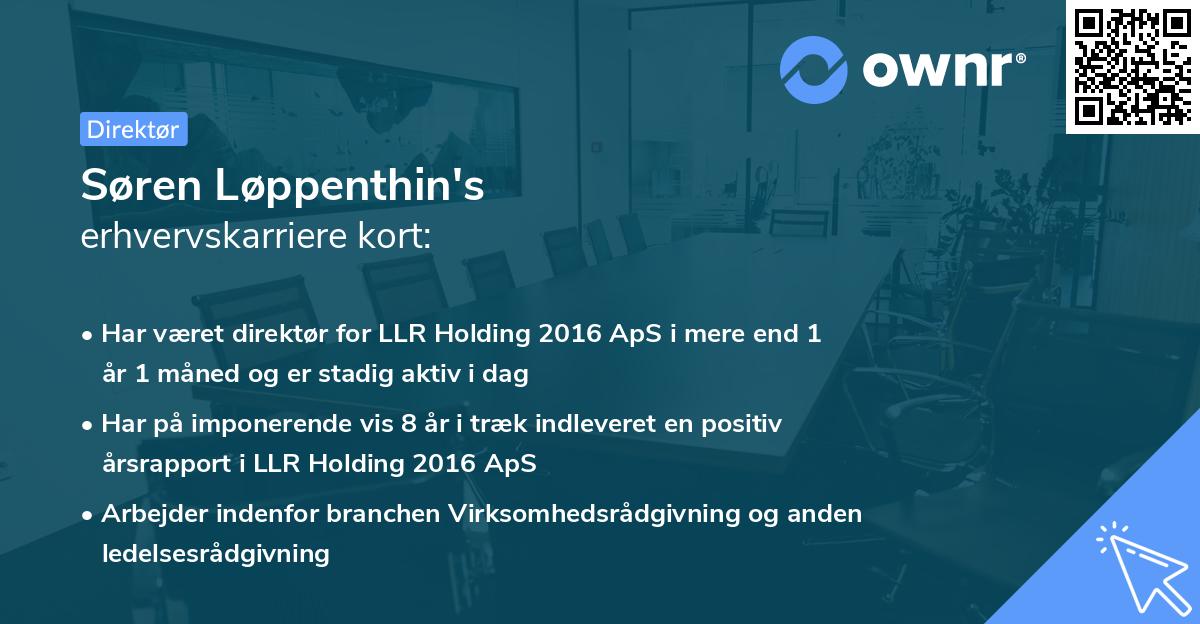 Søren Løppenthin's erhvervskarriere kort