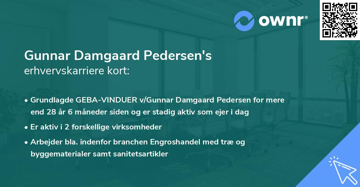 Gunnar Damgaard Pedersen's erhvervskarriere kort