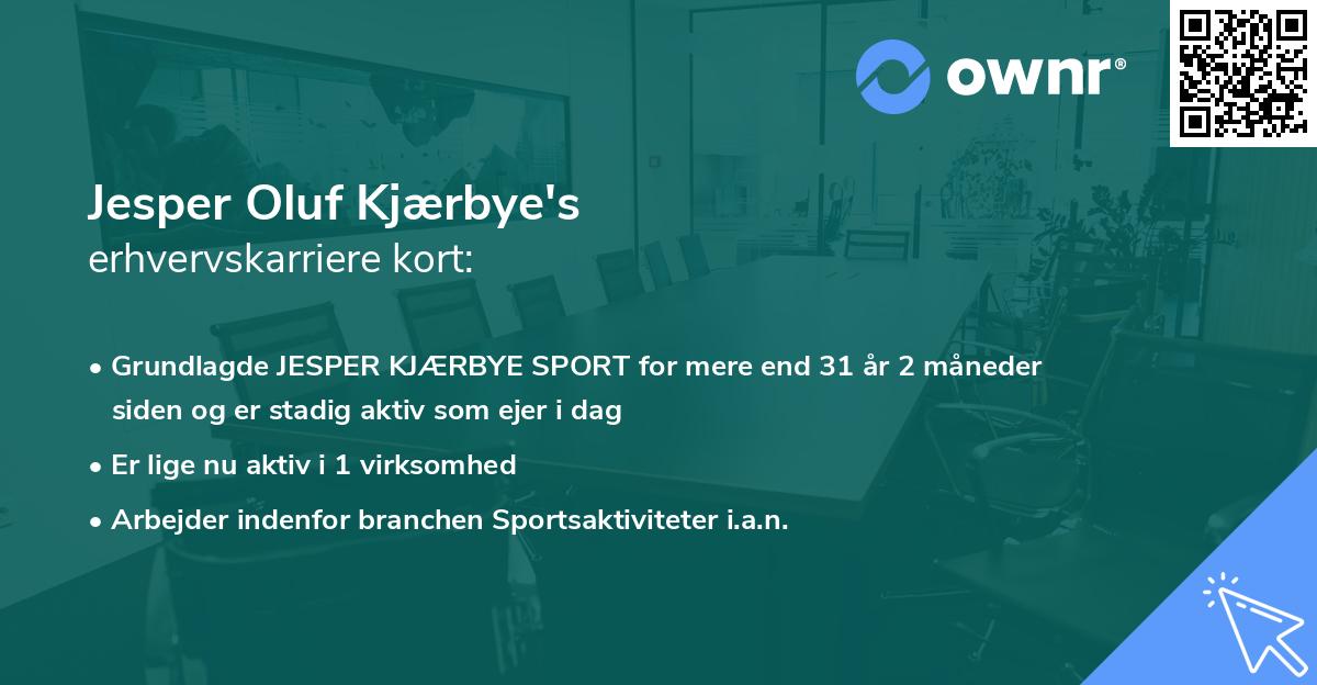 Jesper Oluf Kjærbye's erhvervskarriere kort