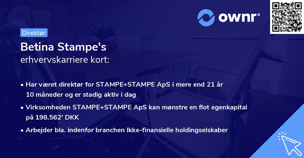 Betina Stampe's erhvervskarriere kort
