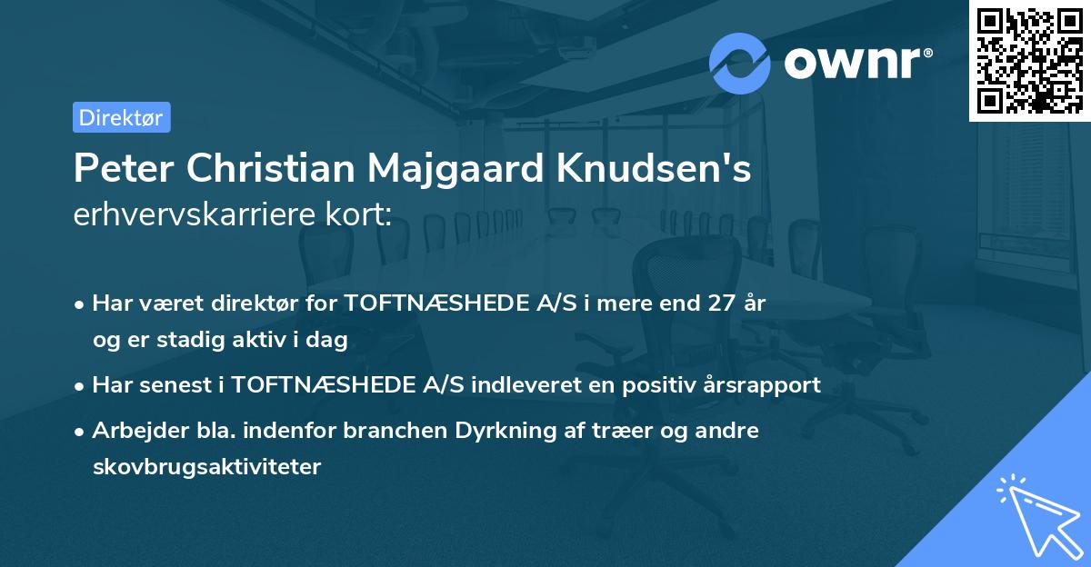 Peter Christian Majgaard Knudsen's erhvervskarriere kort