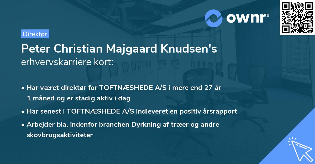 Peter Christian Majgaard Knudsen's erhvervskarriere kort