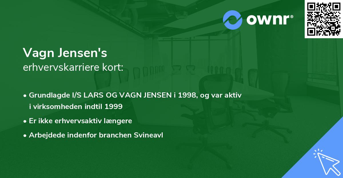 Vagn Jensen's erhvervskarriere kort
