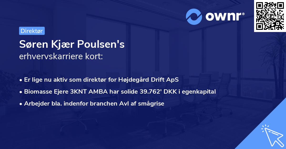 Søren Kjær Poulsen's erhvervskarriere kort