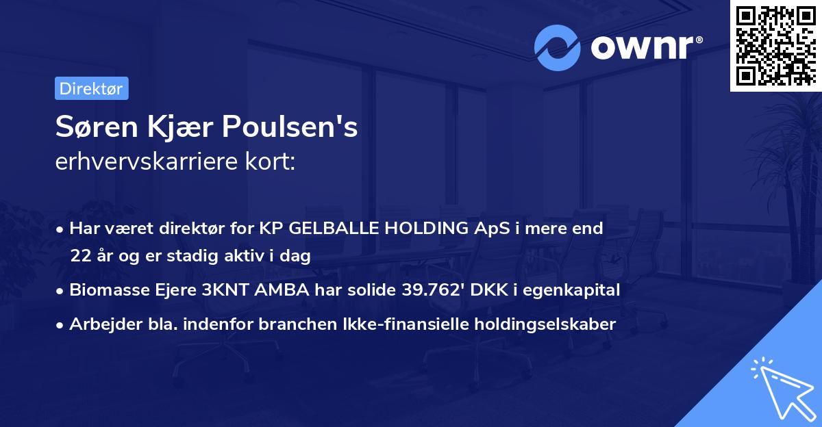 Søren Kjær Poulsen's erhvervskarriere kort