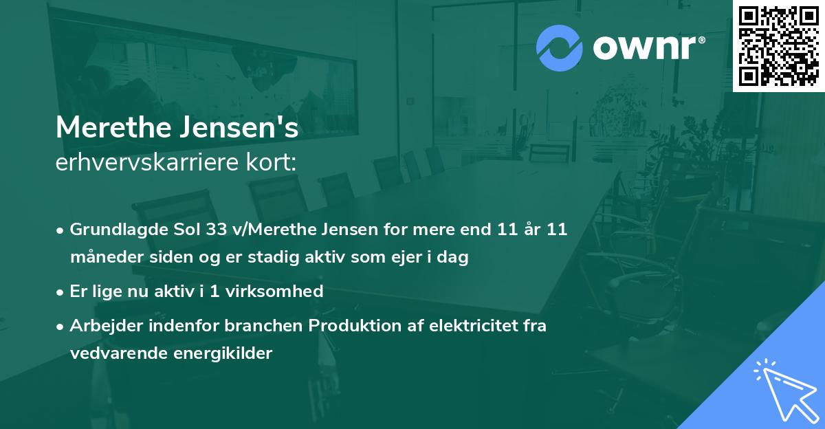 Merethe Jensen's erhvervskarriere kort