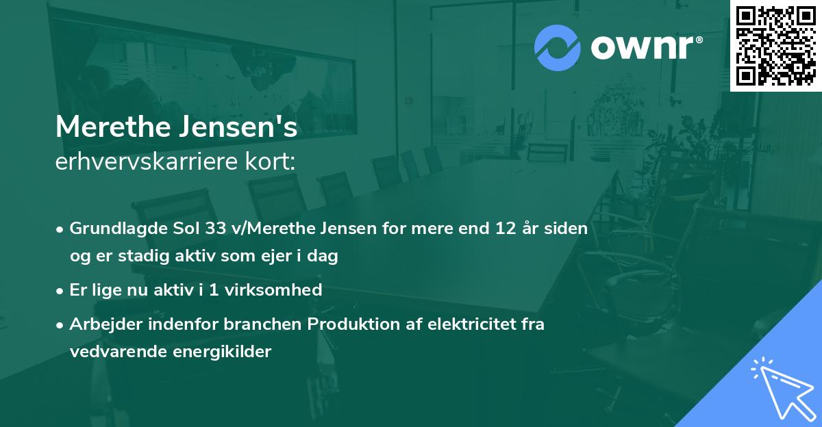 Merethe Jensen's erhvervskarriere kort