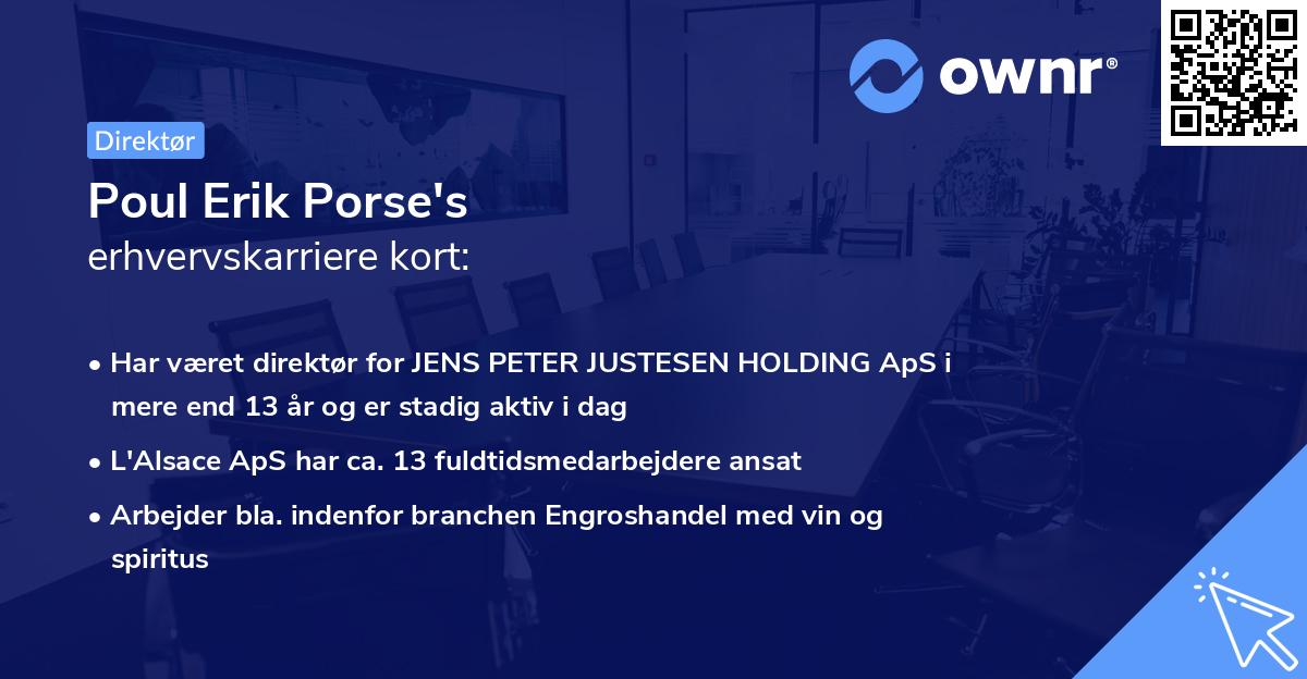 Poul Erik Porse's erhvervskarriere kort
