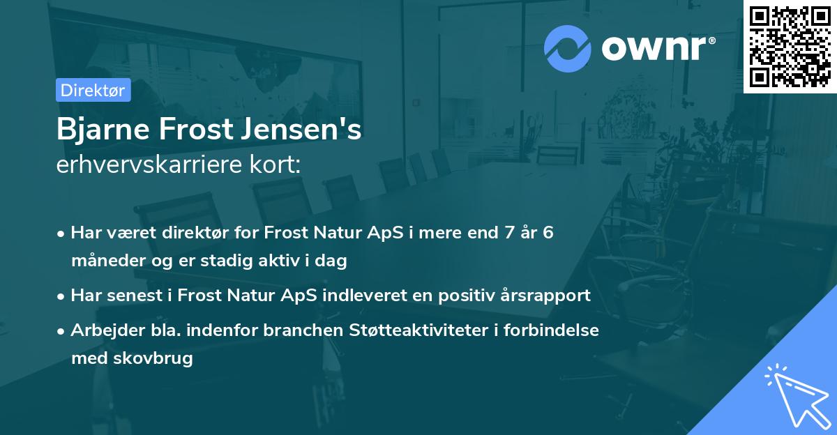 Bjarne Frost Jensen's erhvervskarriere kort
