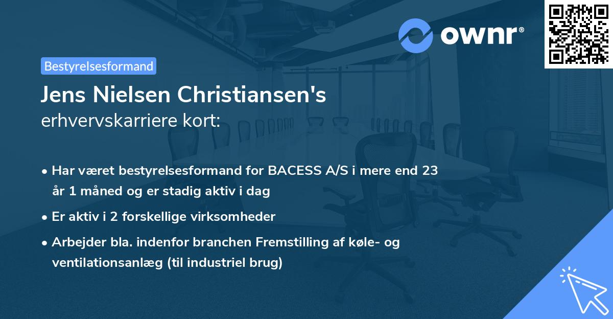 Jens Nielsen Christiansen's erhvervskarriere kort