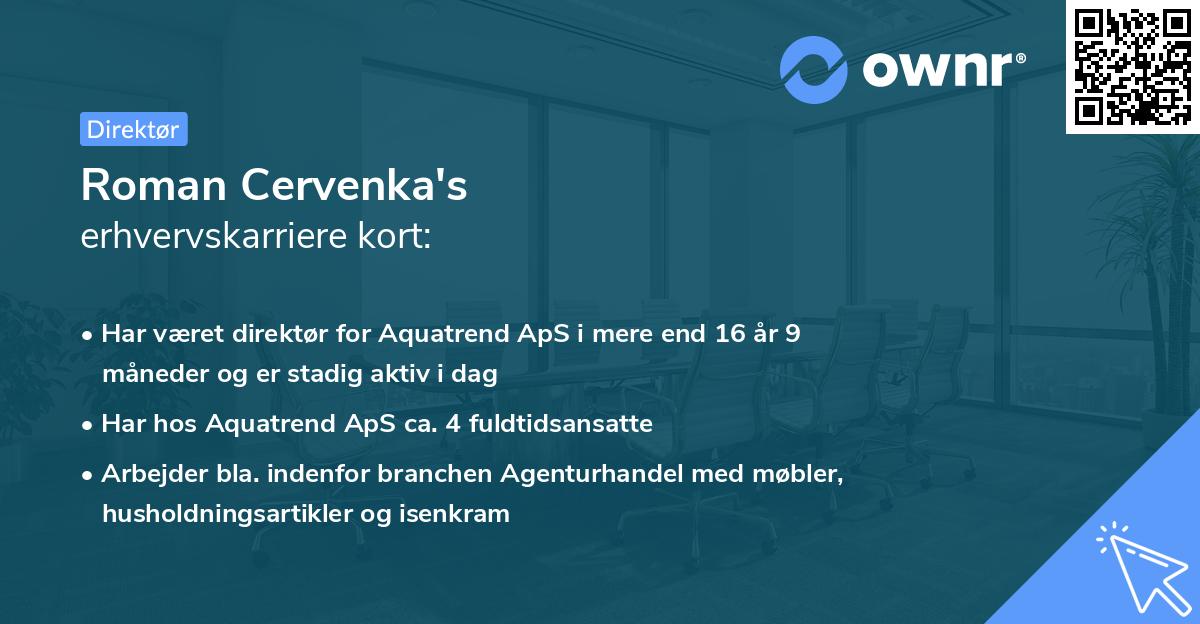 Roman Cervenka's erhvervskarriere kort