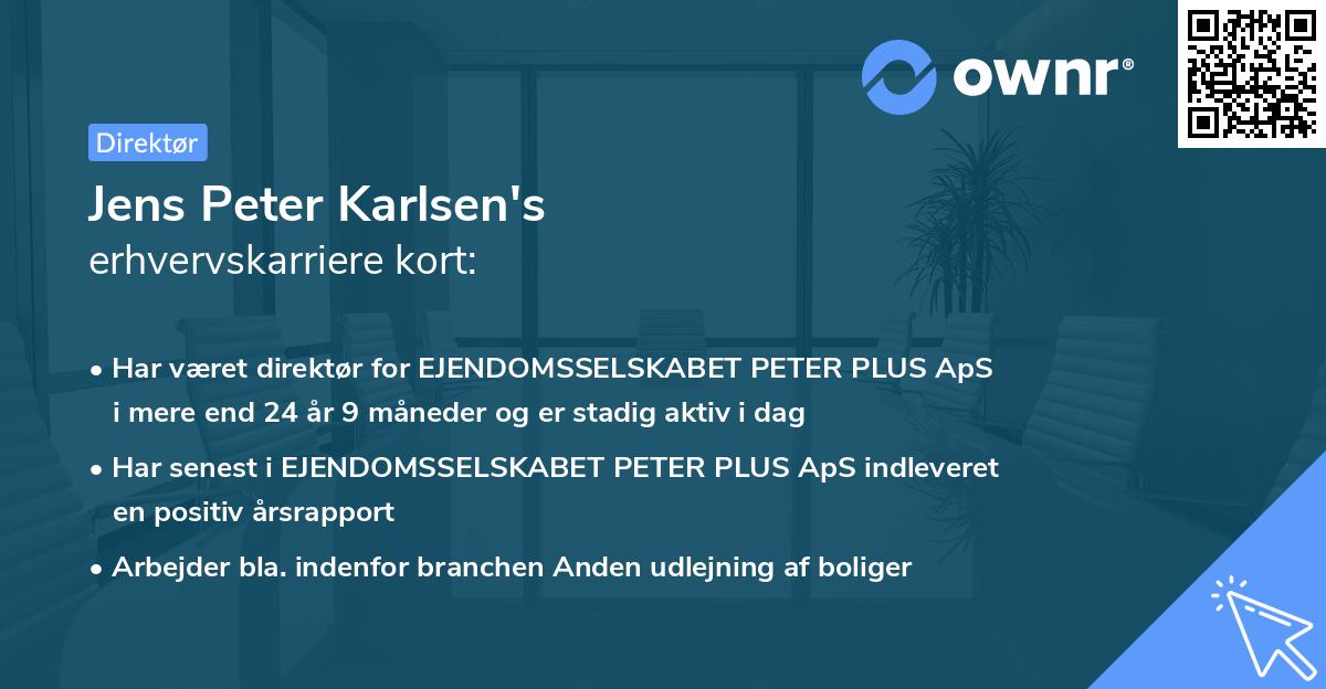 Jens Peter Karlsen's erhvervskarriere kort