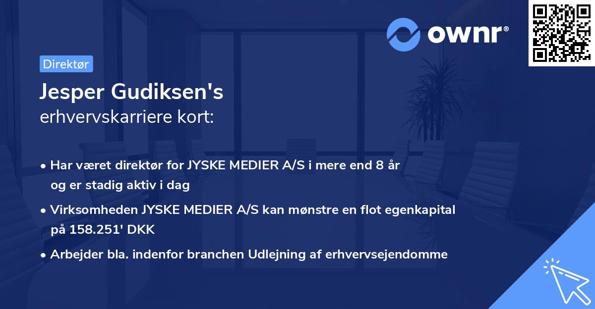 Jesper Gudiksen's erhvervskarriere kort