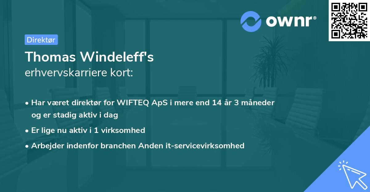 Thomas Windeleff's erhvervskarriere kort
