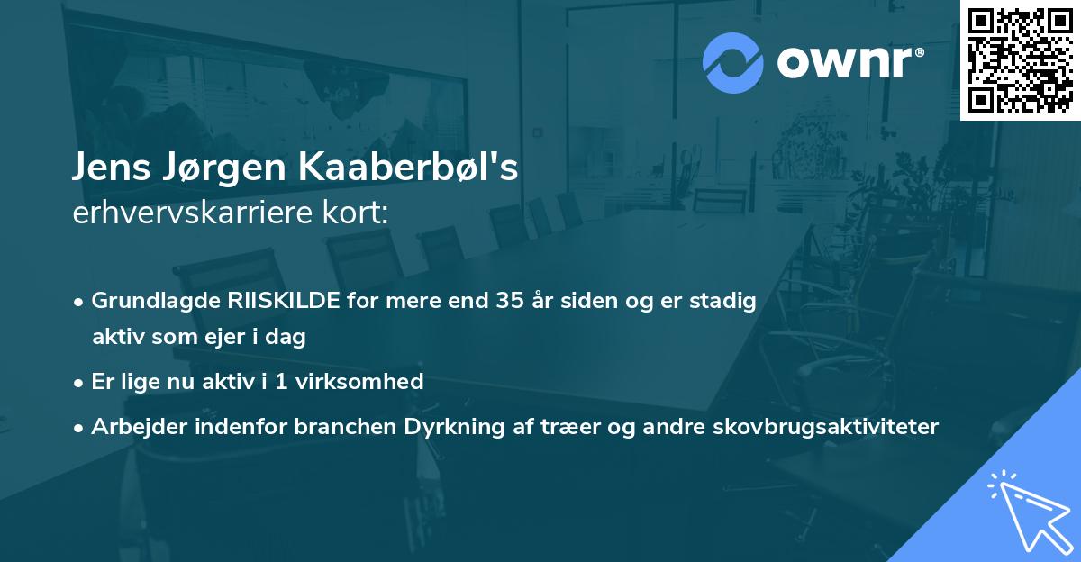Jens Jørgen Kaaberbøl's erhvervskarriere kort