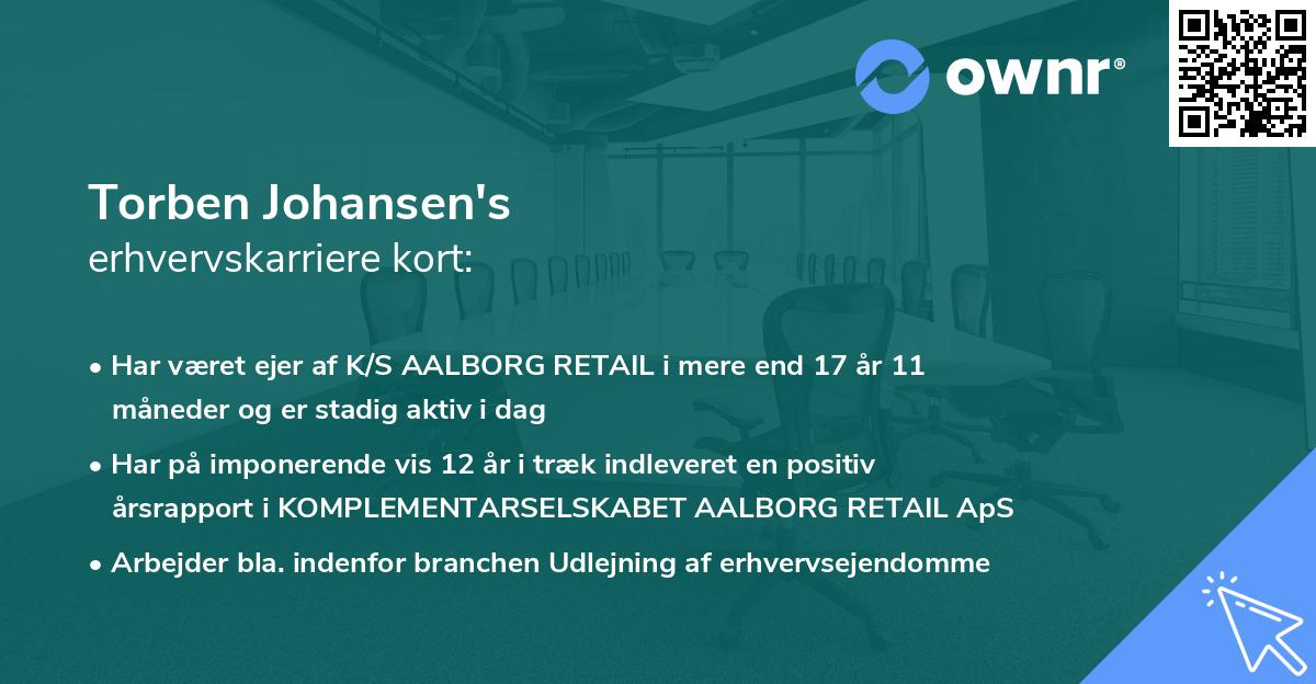 Torben Johansen's erhvervskarriere kort