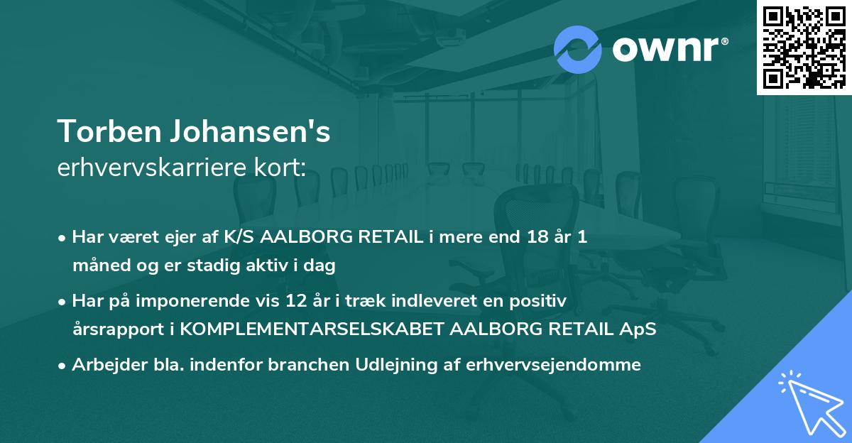 Torben Johansen's erhvervskarriere kort