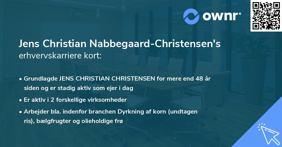 Jens Christian Nabbegaard-Christensen's erhvervskarriere kort