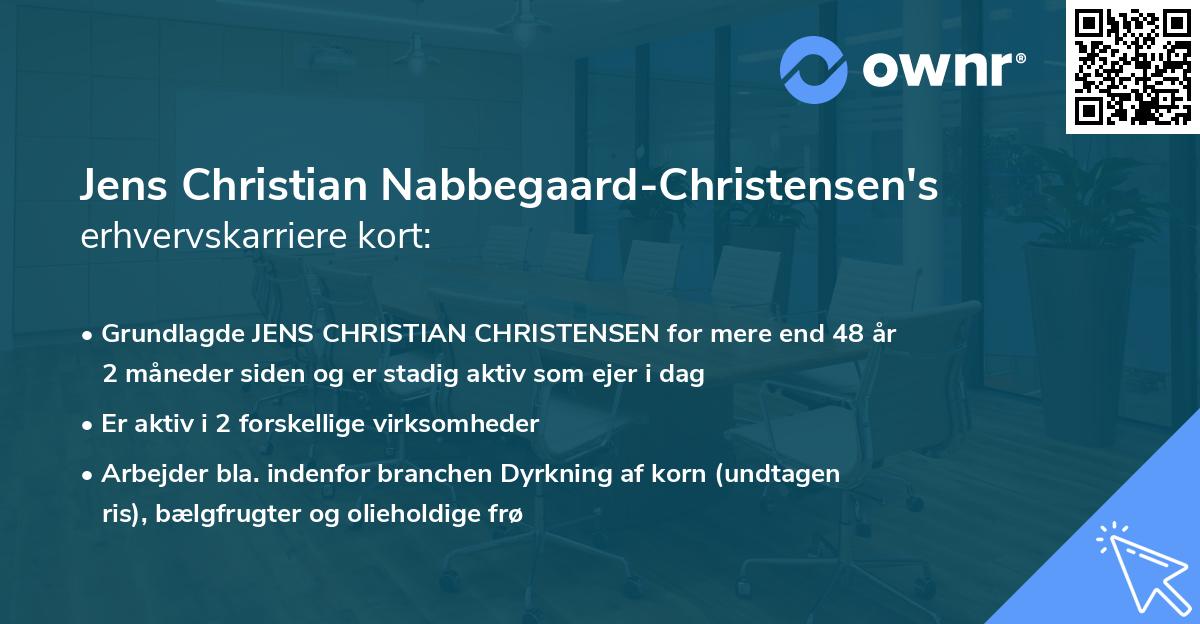 Jens Christian Nabbegaard-Christensen's erhvervskarriere kort