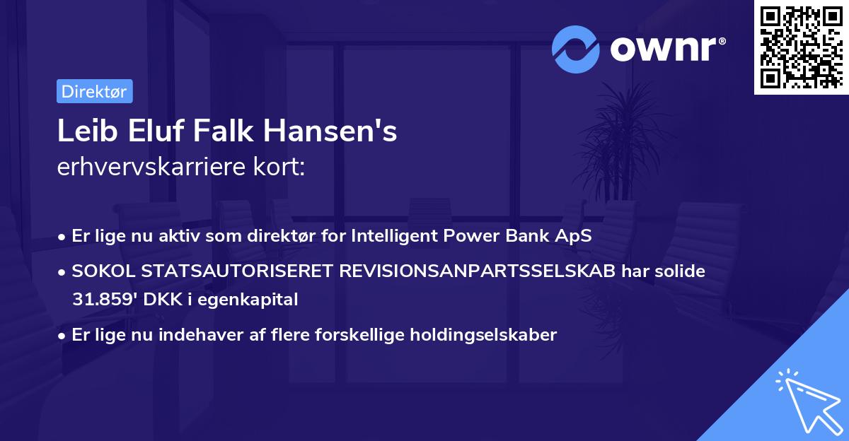 Leib Eluf Falk Hansen's erhvervskarriere kort