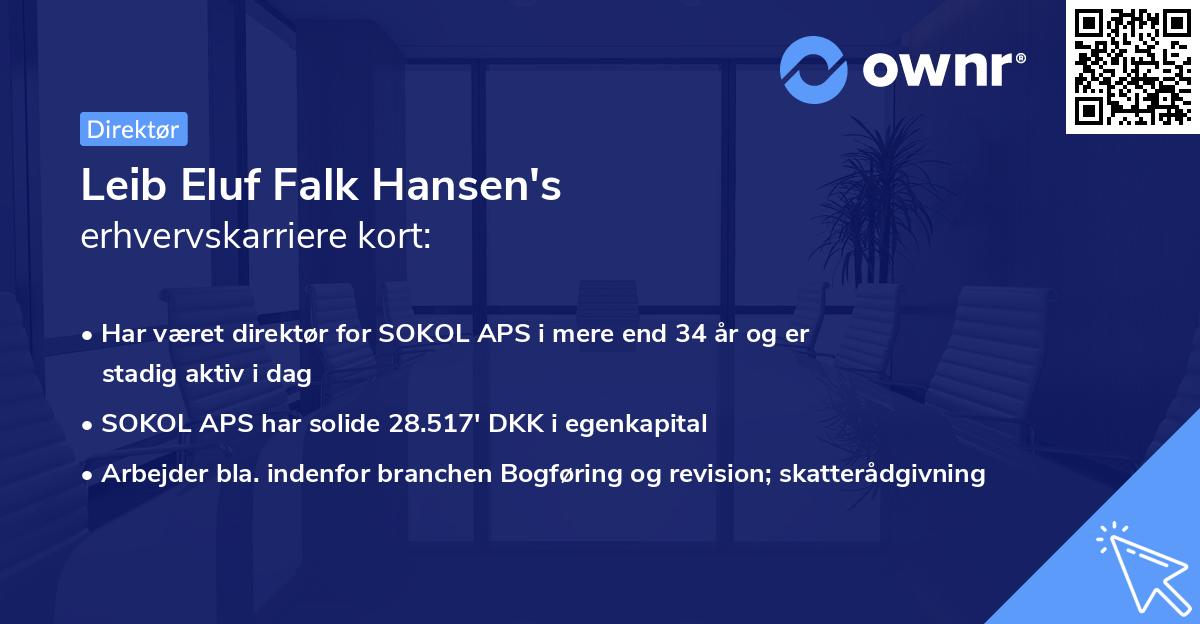 Leib Eluf Falk Hansen's erhvervskarriere kort