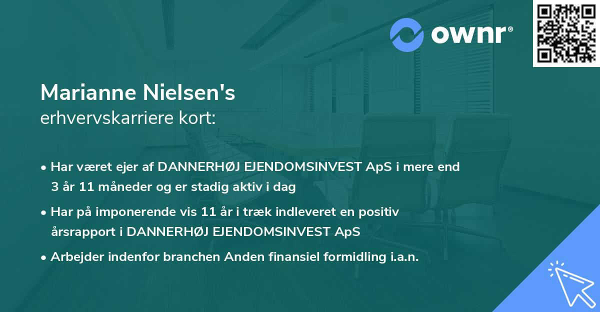 Marianne Nielsen's erhvervskarriere kort
