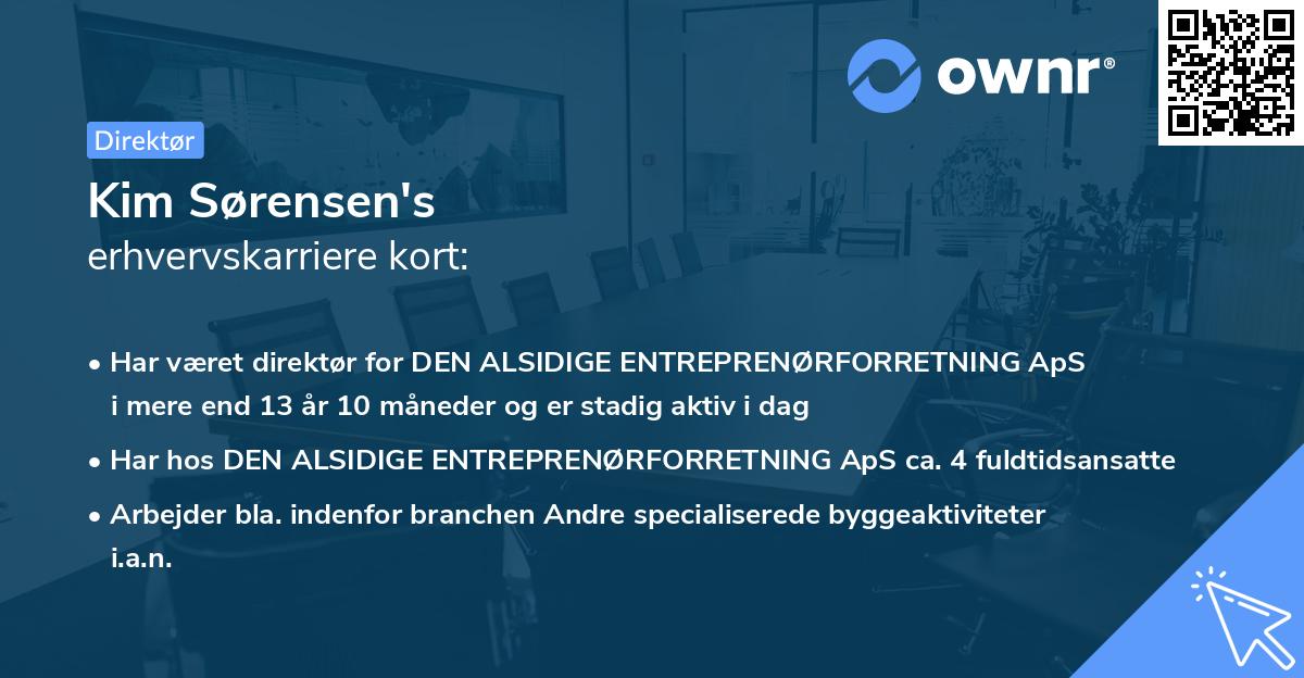 Kim Sørensen's erhvervskarriere kort