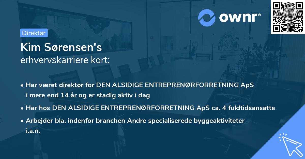 Kim Sørensen's erhvervskarriere kort