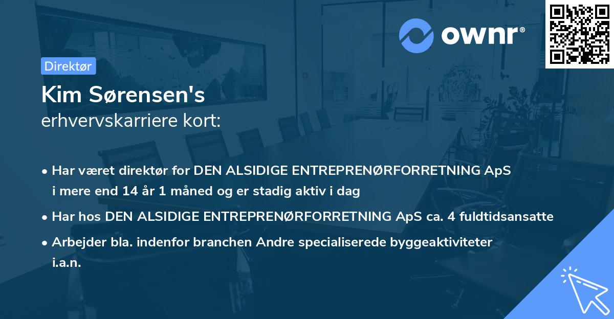 Kim Sørensen's erhvervskarriere kort